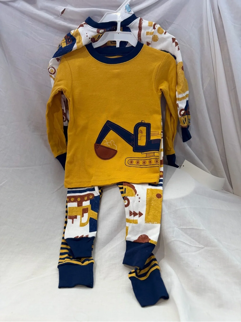 Carter's 4-Piece Geometric Pajama Set Yellow & Blue Baby 24M NWT